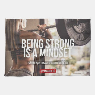 Strong Mindset - Women's Fitness Inspirational Tea Towel