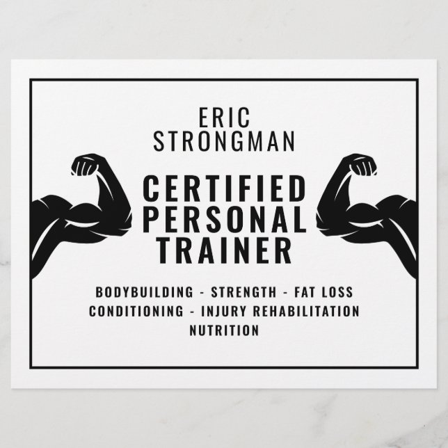 Strong minimalist fitness trainer flyer (Front)