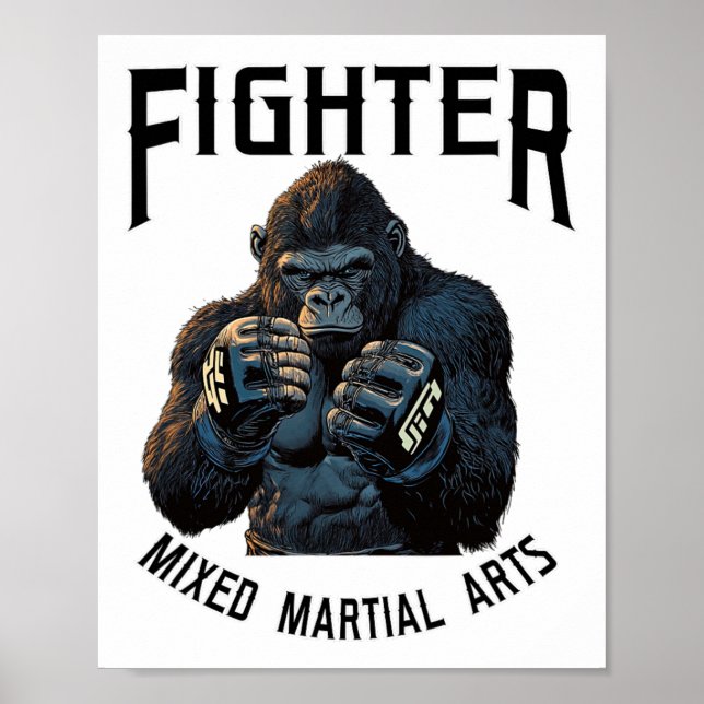 Strong Mma Gorilla - Boxing And Cage Fighting  Poster (Front)