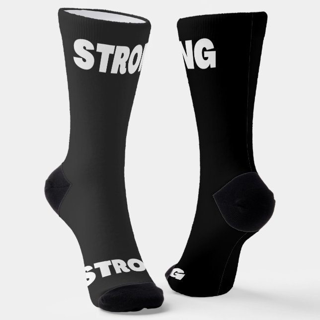 Strong, Motivational,Gym Wear Socks (Angled)