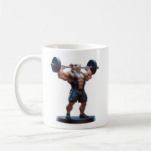 Strong Mouse Cute Gym Character Weightlifting Coffee Mug