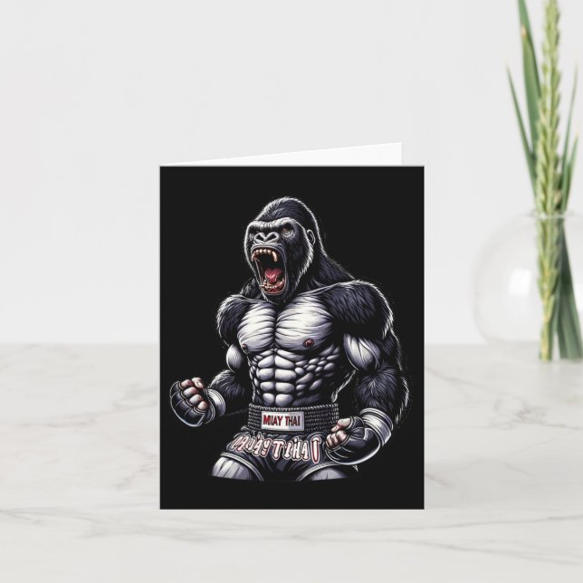 Strong Muay Thai Gorilla - Thai Boxing And Fightin Card (Front)