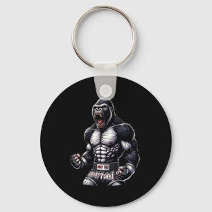 Strong Muay Thai Gorilla - Thai Boxing And Fightin Key Ring