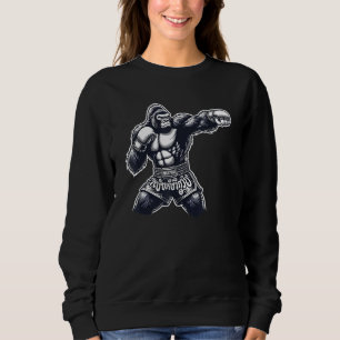 Strong Muay Thai Gorilla Thai Boxing and Kickboxin Sweatshirt
