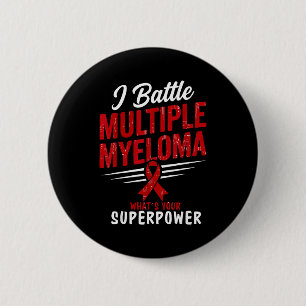 Strong multiple myeloma cancer awareness warrior 6 cm round badge