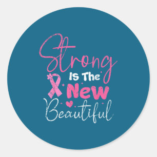 Strong New Beautiful Breast Cancer Classic Round Sticker