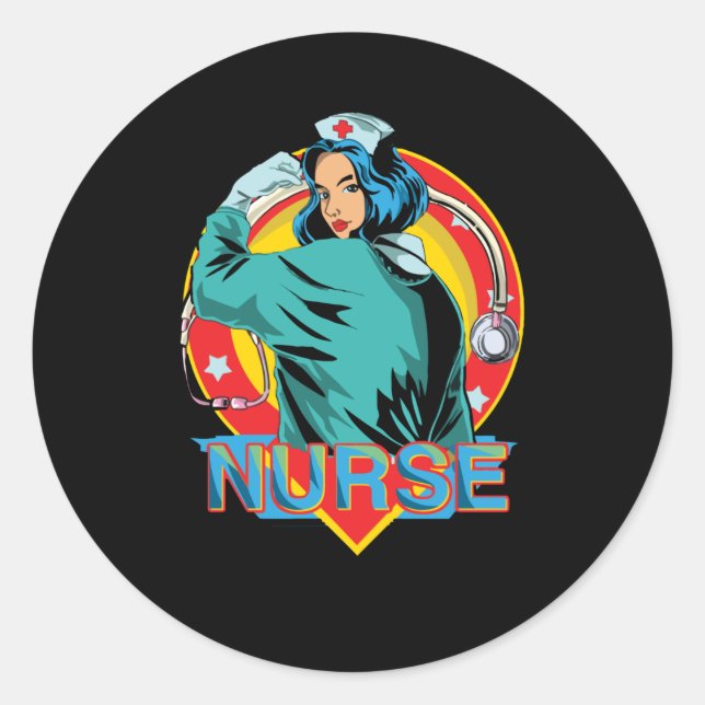 Strong Nurse Classic Round Sticker (Front)