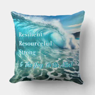 Strong Ocean Wave Inspirational Cushion