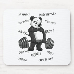 Strong Panda Deadlift Shirt Man Bodybuilder Bear P Mouse Mat