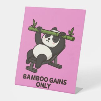 Strong Panda Workout Wallpaper | Motivational Anim Pedestal Sign