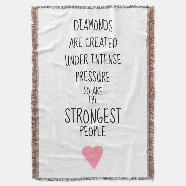 Strong People Inspirational Encouraging  Throw Blanket (Front Vertical)