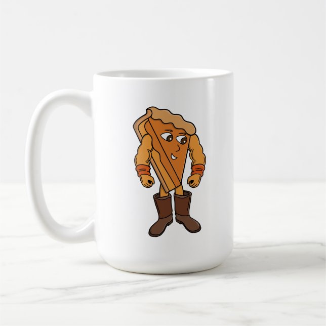 Strong Pie Wearing Boots Coffee Mug (Left)