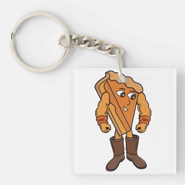 Strong Pie Wearing Boots Key Ring (Front)