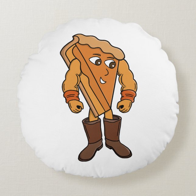Strong Pie Wearing Boots Round Cushion (Front)