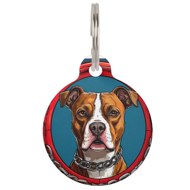 Strong Pitbull dog Pet Tag (Front)