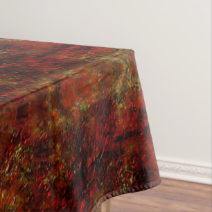 Strong red skinned over rough grey tablecloth