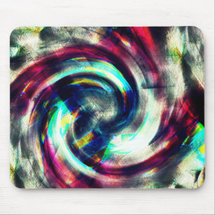 Strong red to blue spiral over grey rough shape th mouse mat