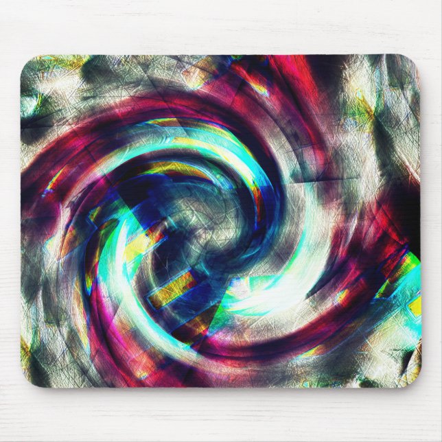 Strong red to blue spiral over grey rough shape th mouse mat (Front)