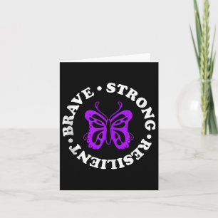 Strong Resilient Fibromyalgia Awareness Fibro Ribb Card