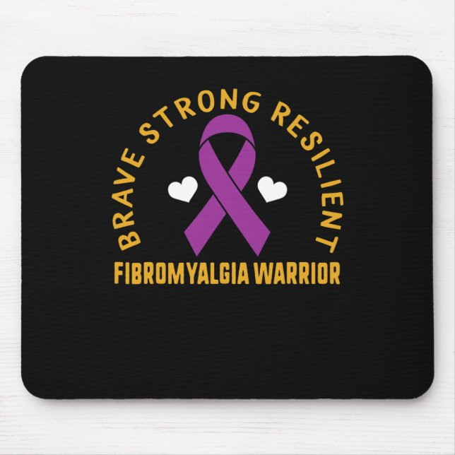 Strong Resilient Fibromyalgia Warrior Awareness Pu Mouse Mat (Front)