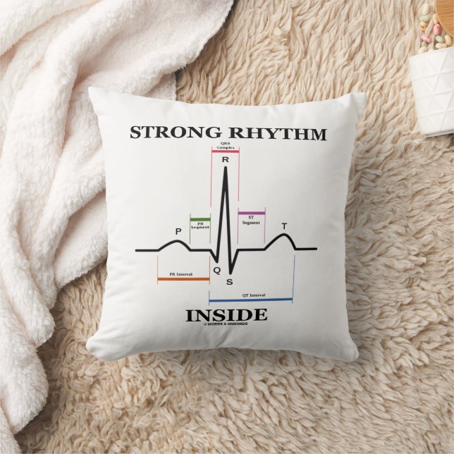 Strong Rhythm Inside Electrocardiogram Heartbeat Cushion (Blanket)
