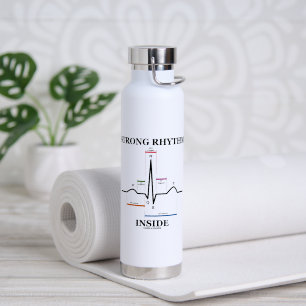 Strong Rhythm Inside Electrocardiogram Heartbeat Water Bottle
