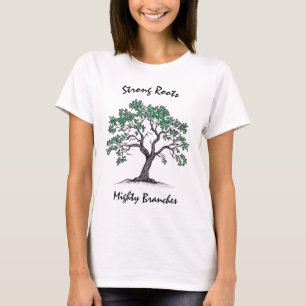 Strong Roots, Mighty Branches - Oak Tree Line Art  T-Shirt