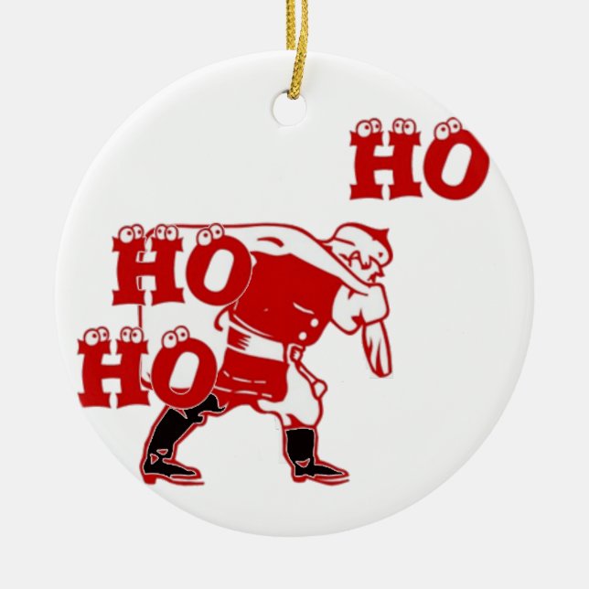 Strong Santa Ho Ho Ho Collection Ceramic Tree Decoration (Front)