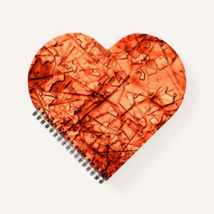 Strong scratches and spotted coral on relief notebook