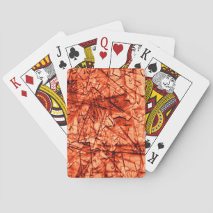 Strong scratches and spotted coral on relief playing cards