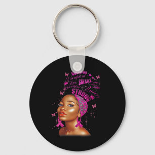 Strong Smart Black Women Breast Cancer Survive Pin Key Ring