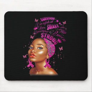 Strong Smart Black Women Breast Cancer Survive Pin Mouse Mat