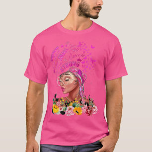 Strong Smart Black Women Breast Cancer Survive Pin T-Shirt