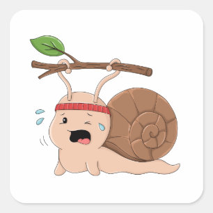 Strong Snail Carrying a Heavy Load Sticker