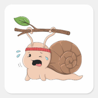 Strong Snail Carrying a Heavy Load Sticker