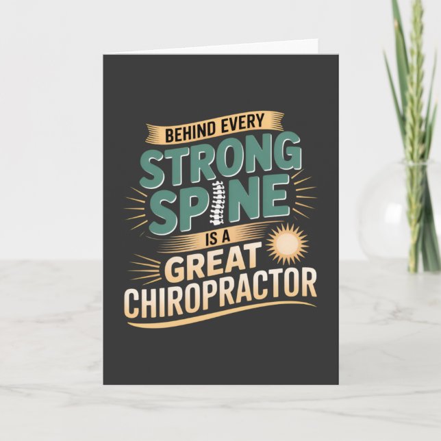 Strong Spine Great Chiropractor Quote Design Card (Front)