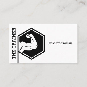 Strong style fitness inspiration white business card