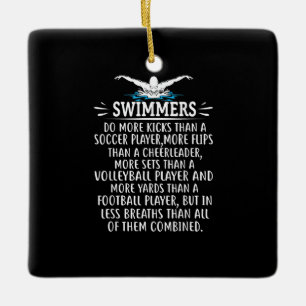 Strong Swimmer Swim Swimming Gifts For Men Women Ceramic Ornament