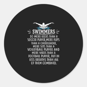 Strong Swimmer Swim Swimming Gifts For Men Women Classic Round Sticker