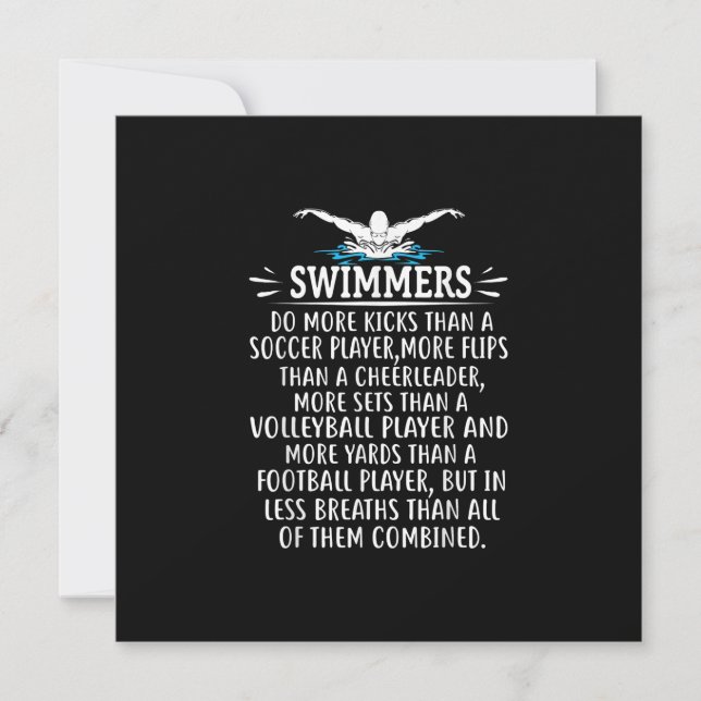 Strong Swimmer Swim Swimming Gifts For Men Women Invitation (Front)