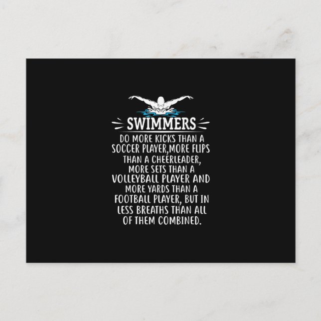 Strong Swimmer Swim Swimming Gifts For Men Women Invitation Postcard (Front)