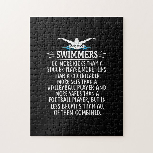 Strong Swimmer Swim Swimming Gifts For Men Women Jigsaw Puzzle (Vertical)