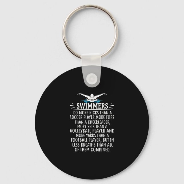 Strong Swimmer Swim Swimming Gifts For Men Women Key Ring (Front)