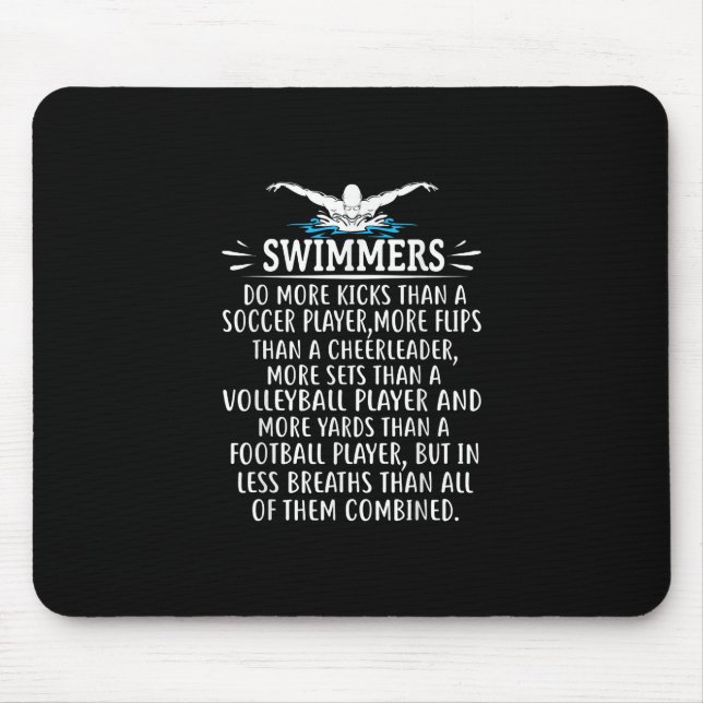 Strong Swimmer Swim Swimming Gifts For Men Women Mouse Mat (Front)