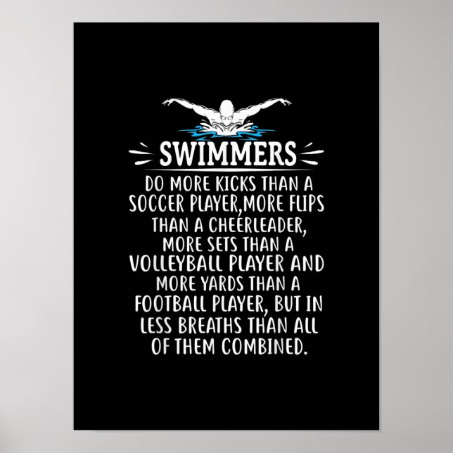 Strong Swimmer Swim Swimming Gifts For Men Women Poster (Front)