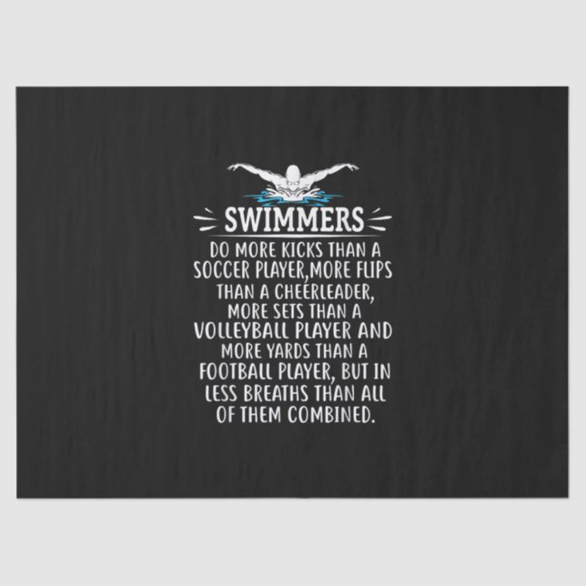 Strong Swimmer Swim Swimming Gifts For Men Women Tissue Paper (Front)