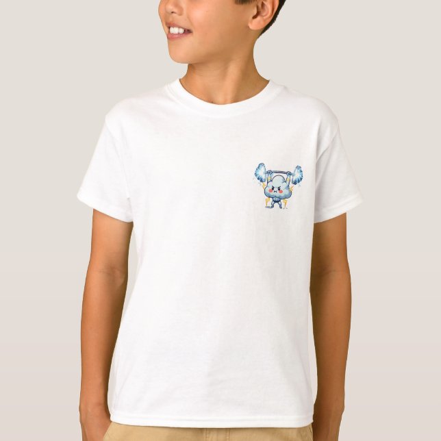 Strong Thunder Cloud Weightlifter Kids T-Shirt (Front)