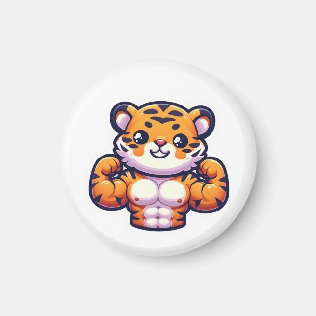 Strong Tiger Temporary Tattoo Magnet (Front)