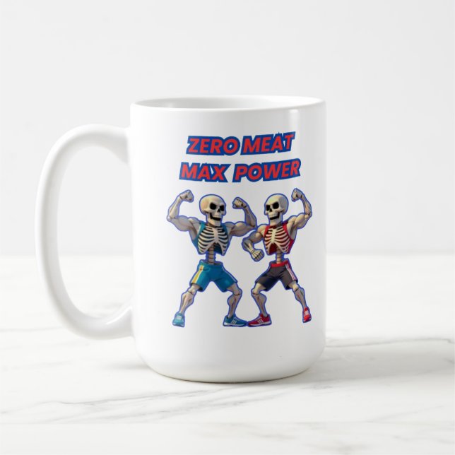 Strong to the Bone – Funny Skeleton Muscle Design Coffee Mug (Left)