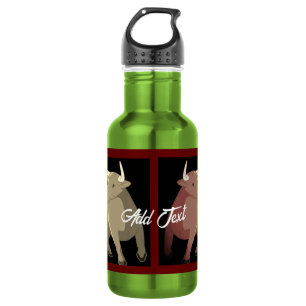 Strong Two Bulls With Add Text Printed Apple Colou 532 Ml Water Bottle